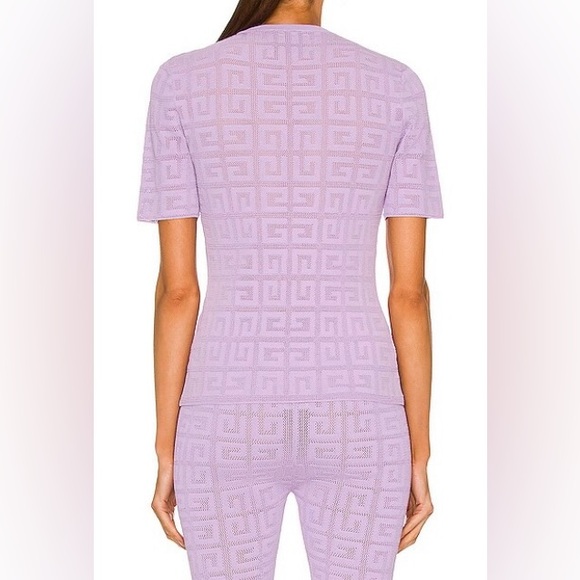 Givenchy 4 G purple Jacquard Monogram short sleeve top - Picture 9 of 11